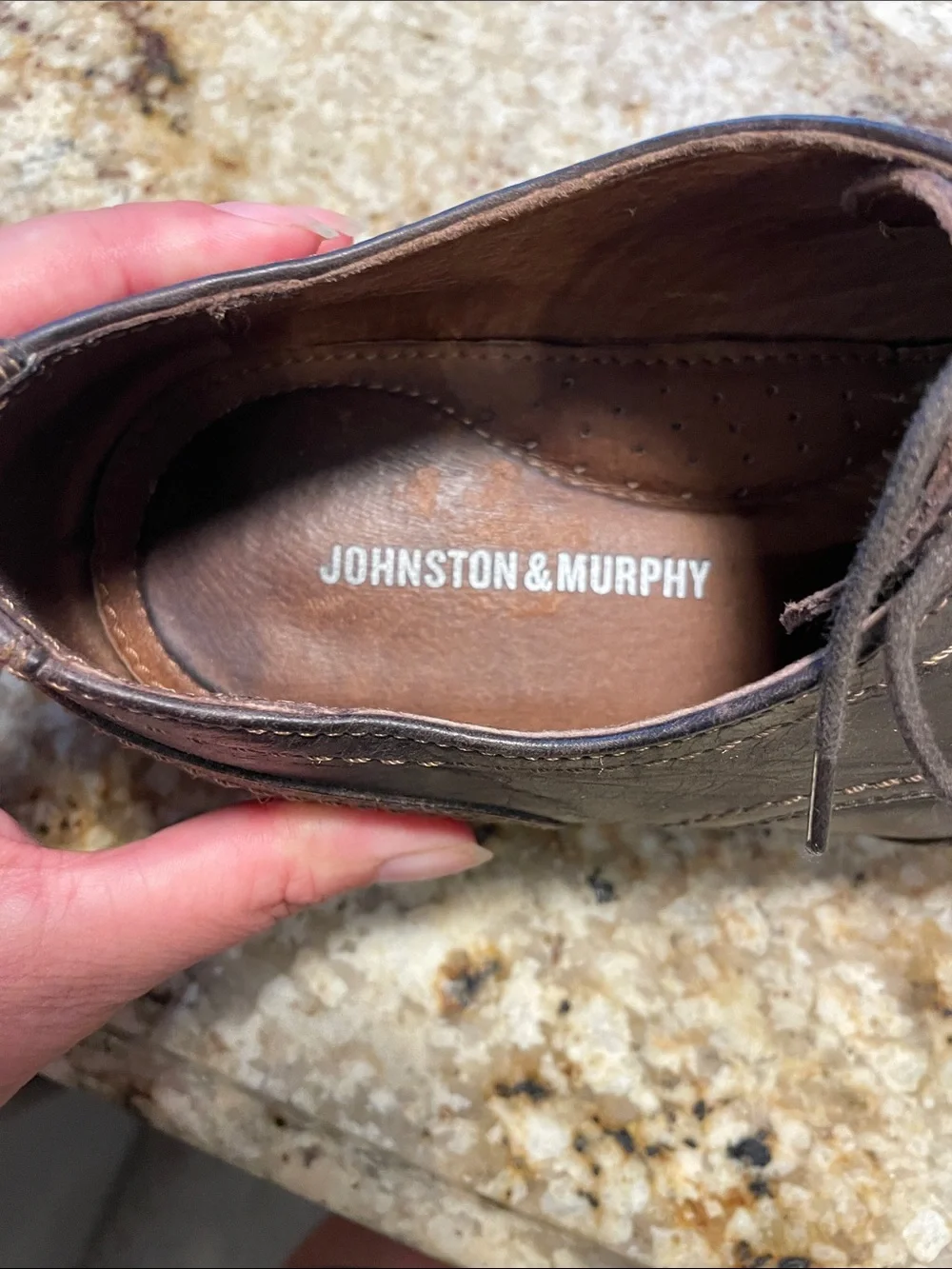 Johnston & Murphy Dark Brown Wingtip Derby Shoes